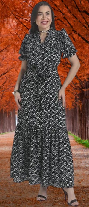 Vestido Midi em Crepe